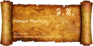 Hanga Martin névjegykártya