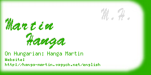martin hanga business card